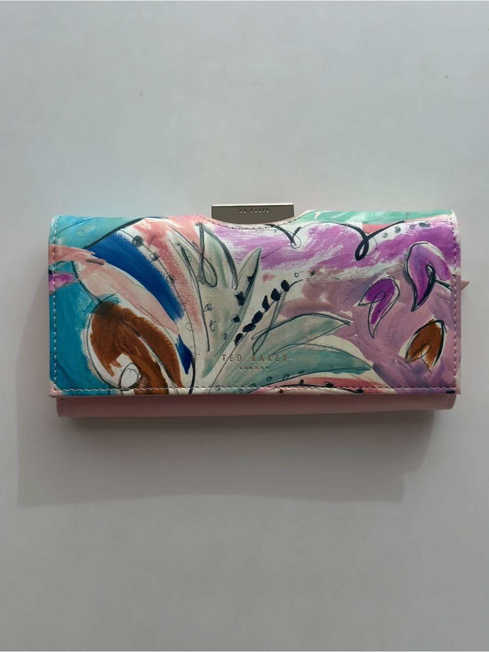 Ted Baker Pink Pastel Leather Wallet Clutch